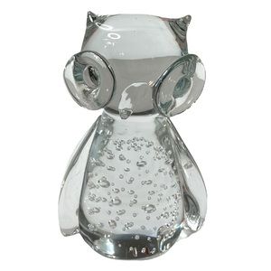 Owl Hand Blown Murano Glass Artisan Hand Blown Piece Adorable Whimsical Wise Owl